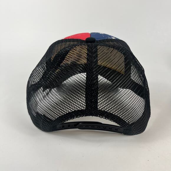 Cat American Flag Trucker Hat Mesh Snapback Mens Caterpilar Inc Construnction - Picture 3 of 11